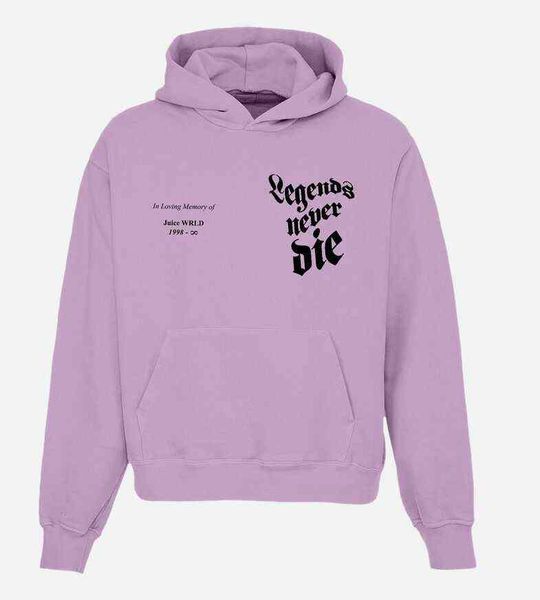 Juice Wrld Legends Never Die 3D Felpe con cappuccio Uomo Donna Pullover Felpa Stampa Regular Poliestere New Fashion Casual Con cappuccio Completo G1229