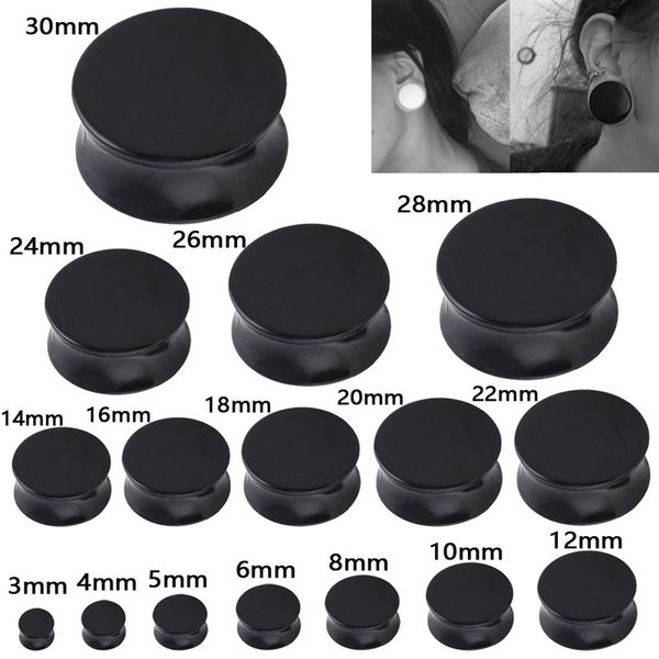 

white black transparent acrylic ear tunnel plug ear gauges piercing double curved saddle expander stretcher body jewelry 0513
