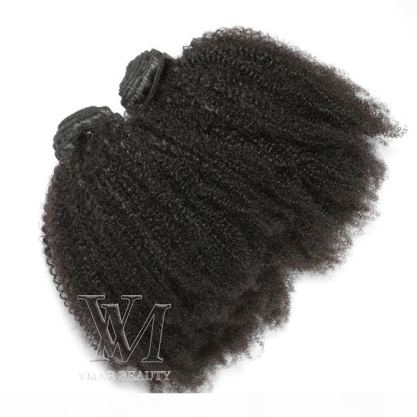 

vmae peruvian remy virgin hair afro kinky curly weft natural color soft 3 bundles 4c curly unprocessed human hair weaves extensions, Black