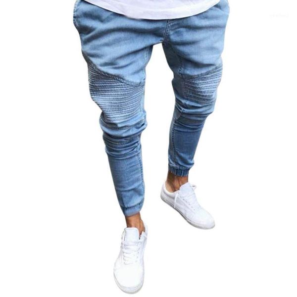 

men's jeans 2021 skinny men's denim jean black homme stretchy slim fit pencil pants long straight trousers drop 1, Blue