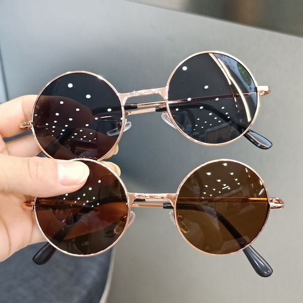 

children's boy fashion cool round frame glasses baby sunglasses p show