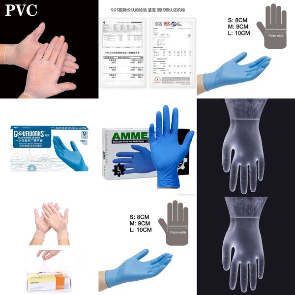 

glove sgs nitrile ammex rubber durable anti-v disposable powderless gloves for md emd er lab professional used1outletk1q