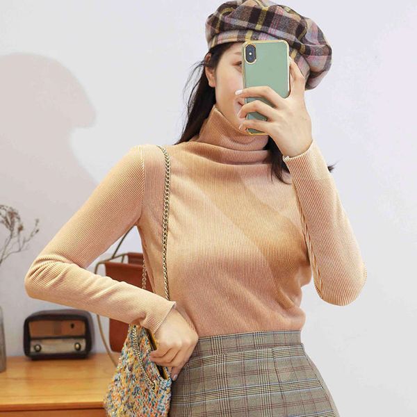 

cashmere thickened cationic warm et 2.0 female self heating half high collar slim bottomed shirt double sided super soft top, White