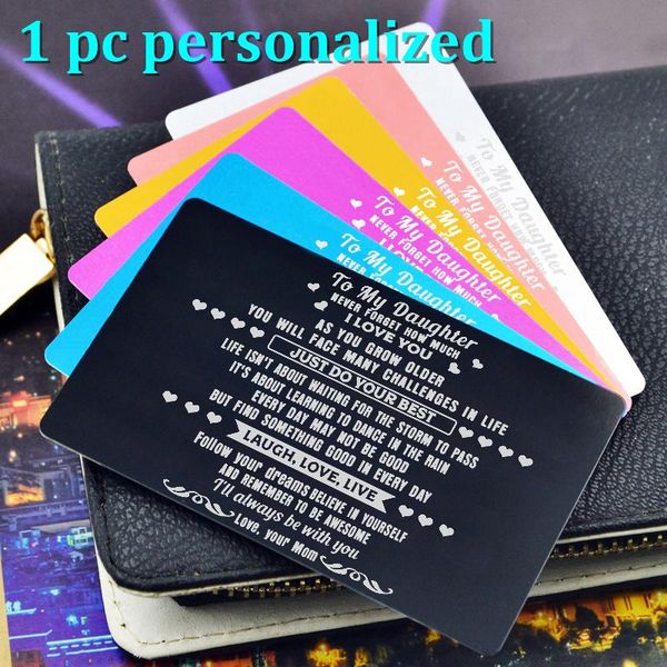 

greeting cards personalized metal wallet card insert custom laser engraved message romantic gift drop love kp001