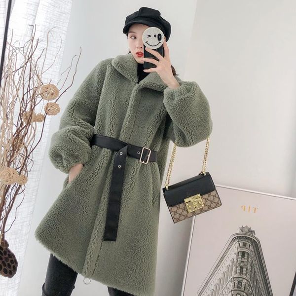 

women's fur & faux winter large-grain cashmere-cut fur-fur coat cashmere, Black