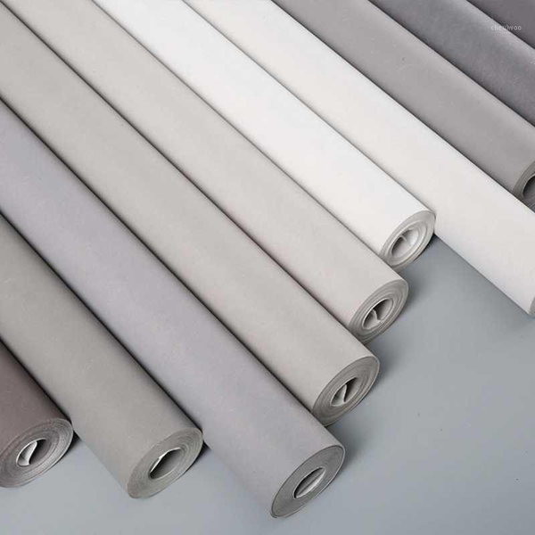 

0.53m Ã 9.5m modern minimalist home living room gray non-woven fabric solid color light gray bedroom wallpaper1