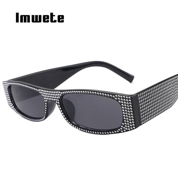 

imwete design ladies sunglass eyewear retro women imitation luxury sun glasses shades uv400 rectangle square sunglasses diamond dxvqi, White;black