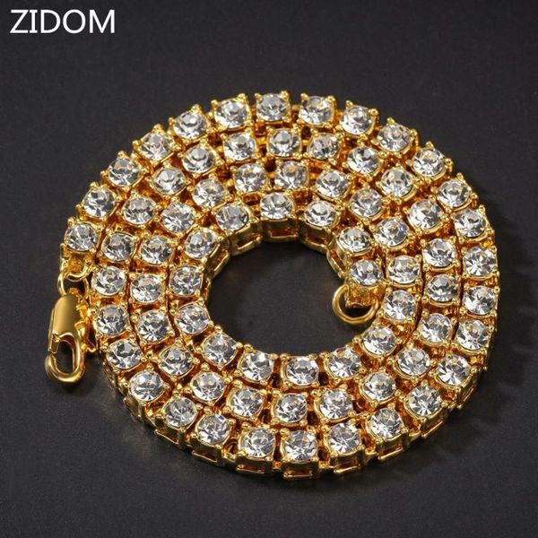 

men/women hip hop iced out bling bling tennis chain necklace rhinestone 5mm width chain necklace hiphop jewelry, Silver
