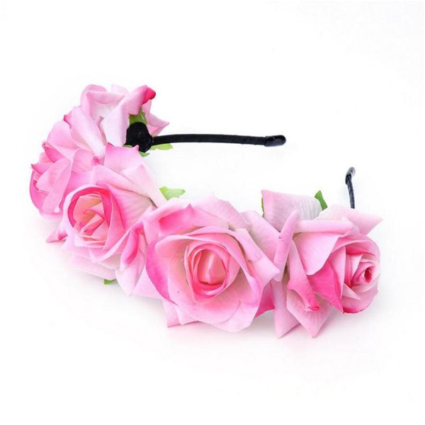 

7cm rose bride flower wreath hair headdress women wedding hair band studio pgraphy headdress flower wreath girlcrown qylczw
