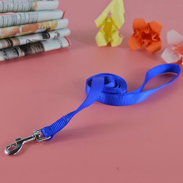 

dog collars & leashes (6 pieces/lot) 120 cm length nylon solid color pet leash lead for daily walking