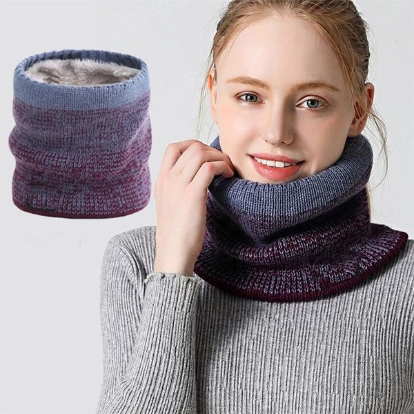 

outdoor woolen knitted warm and thick windproof bib scarf classic sports entertainment neck warmer multipurpose collar, Black