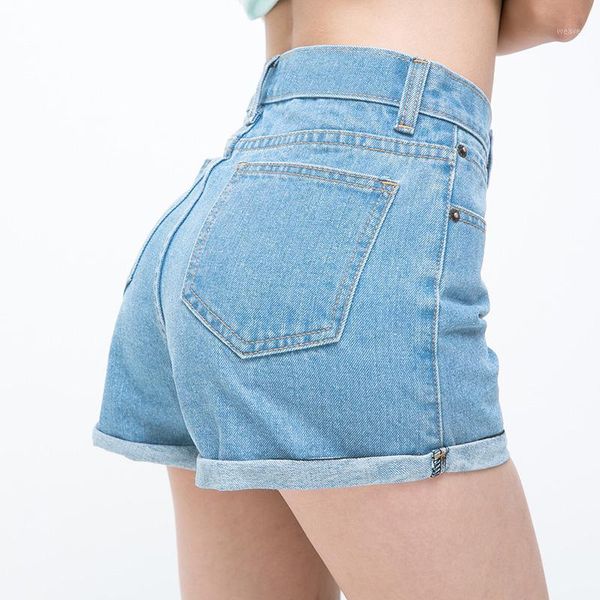 

new 2018 summer high waist denim shorts blue casual lager size female women short jeans ladies loose denim shorts 26-32 s20331