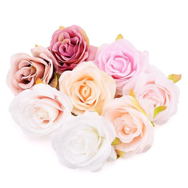 

30pcs white rose artificial silk flowers heads diy flower wall wedding decoration accessories scrapbooking fake flo sqctbd