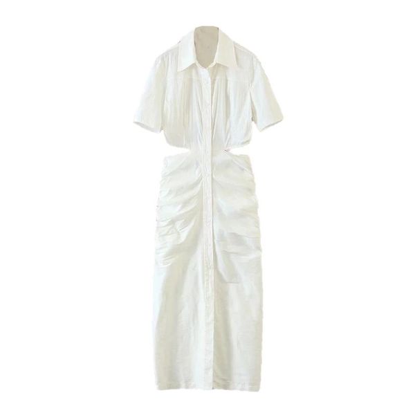 

2021 new women dress waist cut-out short sleeves midi dress fashion design elegant femme robe ropa mujer vestidos, Black;gray