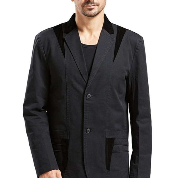 

spring and autumn new large men's pure cotton slim thin suit coat man, White;black