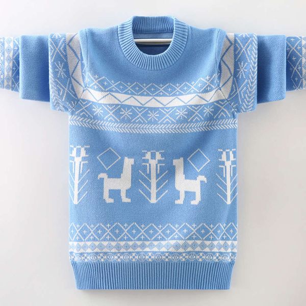 

boys' sweater spring china universi korean version cool children's autumn and winter 2020 new foreign sle knitwear, Blue