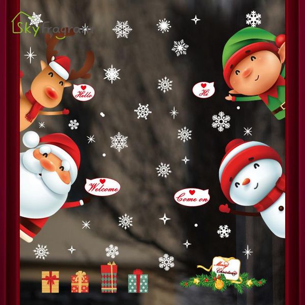 

wall stickers colorful christmas home decor window decoration cute kids room house