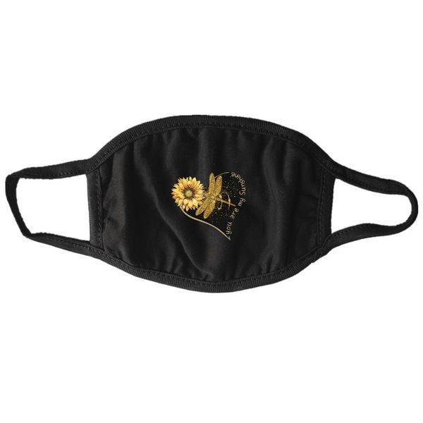 

face tortoise flower heart respirator elastic cotton black masks washable fashion reusable breathing mascherine lady chi