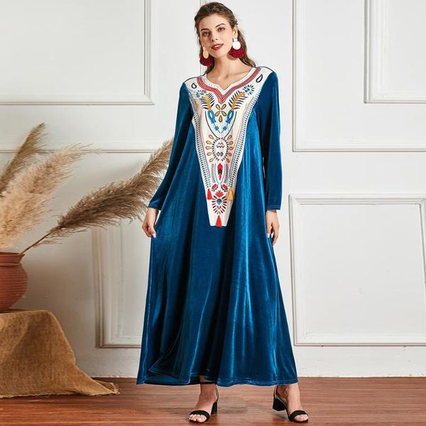 

ethnic clothing plus size velvet abaya dubai turkey muslim dress islam maxi dresses for women robe musulman de mode femme ropa mujer, Red