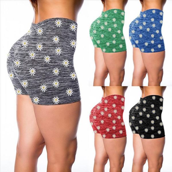 

floral print fitness short legging women high waist short sport pant jogger push up legging ladies sweatpant mini trouser, Black