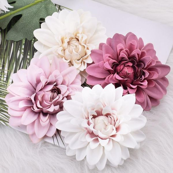 

20pcs dahlia artificial silk flowers heads for wedding decoration rose diy wreath gift box scrapbooking craft fake flo jllzrb