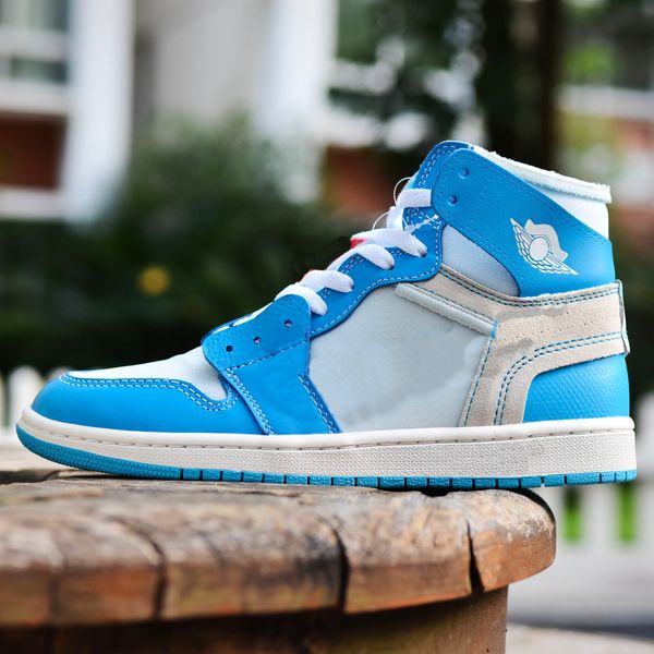 

basketball shoes 1 retro high off university white blue chicago 85 men sport outdoor with original box aq0818 us 5.5-11, Black