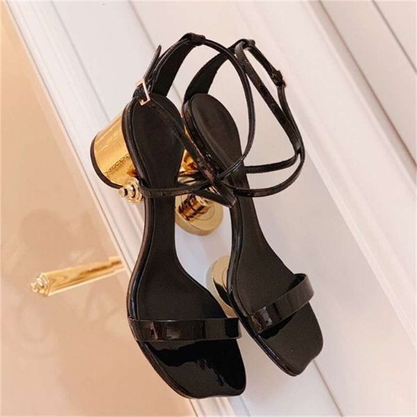 

2021 new summer sequins crystal fairytale all-match chunky high heels to-line women's shoes iz4w, Black