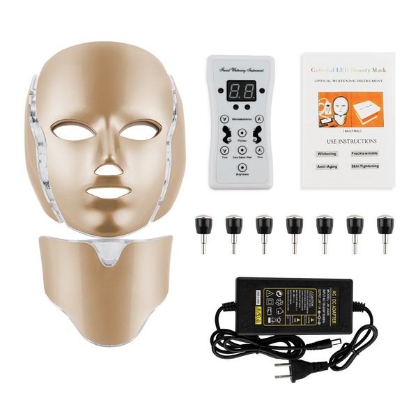 7 cores LED Facial Mask Photon Therapy Anti-acne Remoção de Remoção de Rujuvenescência Da Pele Face Ferramentas