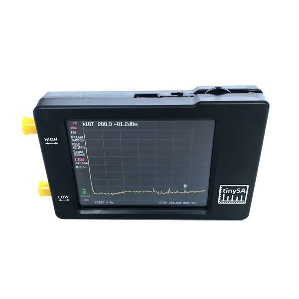 FreeShipping tinySA Handheld-Spektrumanalysator mit zwei Eingängen, 2,8-Zoll-Touchscreen-Spektrumanalysatoren, 100-kHz-350-MHz-Eingang
