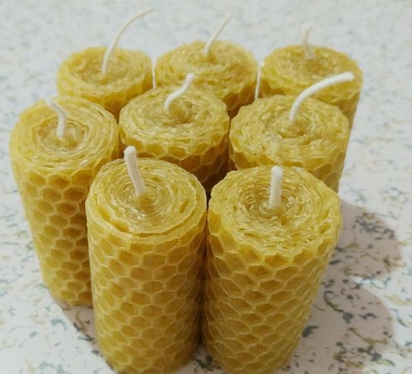 

8 pieces/lot rolled beeswax candle general candle 3*5.5cm handmade pillar lighting candles home decor can jlllxf yummy_shop