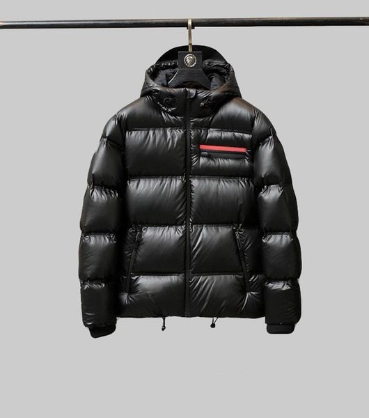 

2021 winter man boy hooded down jacket fashion designer male side pocket zipper short warm outwear, Black;brown