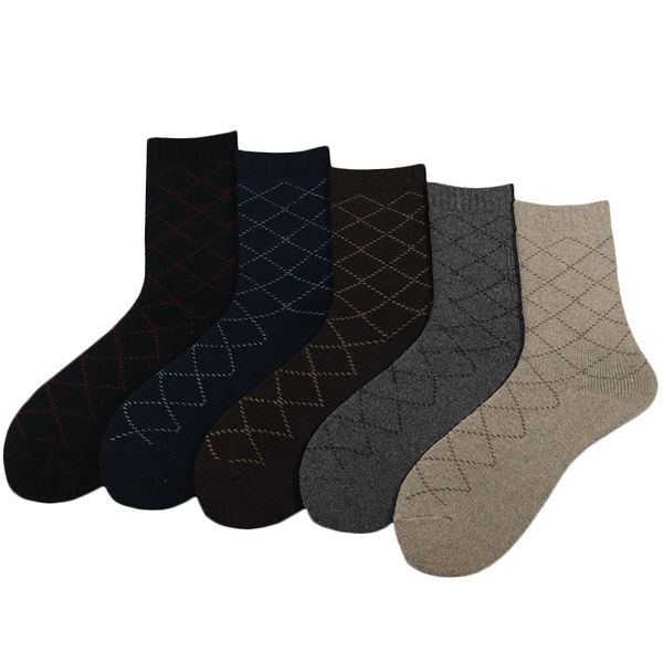 

man dress business socks original design geometric pattern men crew trend fashion cool unique, Black;white