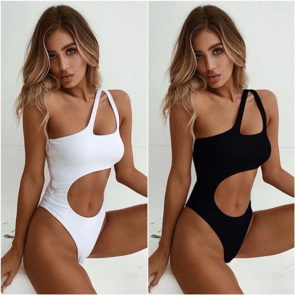

2018 summer women black white cut out swimsuits bodysuits wholesale dropshipping1