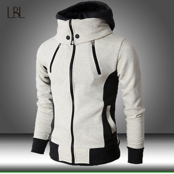 

autum winter fleece hoodies jacket men casual hoody sweatshirt new mens solid zipper hooded coat male thick warm outwear 201020, Black