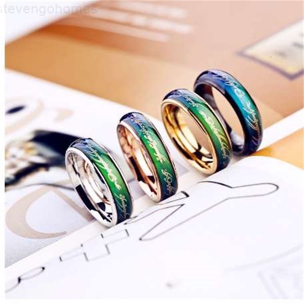 

rings temperature mood change color ring men for women, Silver