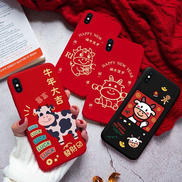 

ox 11 mobile 2021 of the phone case xr liquid silicone red new year