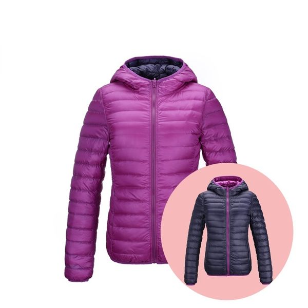 

2021 new 7xl 8xl ultra light down jacket women feather jackets double side reversible lightweight warm coats bjje, Black