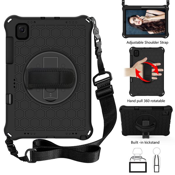 

shockproof eva cover with shoulder strap and pencil slot for samsung galaxy tab s6 lite p610 p615 t860 t865 t725 t720 kids case