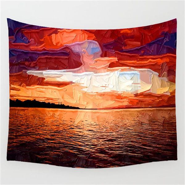 

sunset небо гобелен цветные напечатанные декоративные мандалы настенные гобели пляжное полотенце одеяло кемпинг матрас бикини обложка wmtbeg