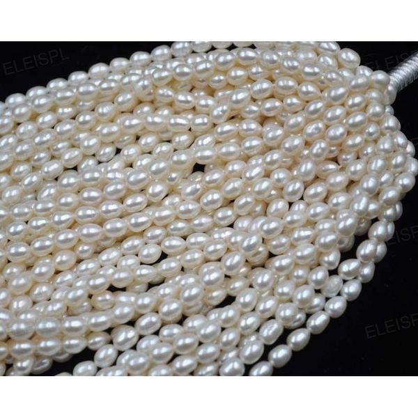 

wholesale lots 10 strands 6-7mm rice freshwater white pearl beads t200507