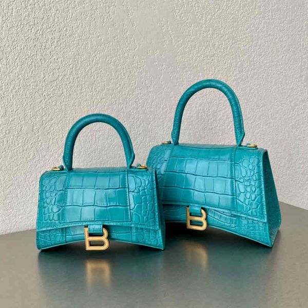 

fashion classic handbags crocodile hourglass balencaigs 2022 star same bag versatile b family female leather