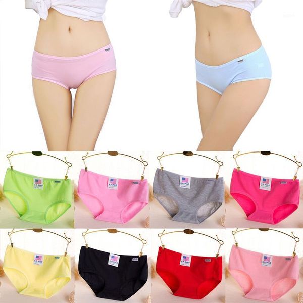 

panties briefs underpants candy color comfortable for female plus size soft cotton fashion ladies women underwear briefs1, Black;pink