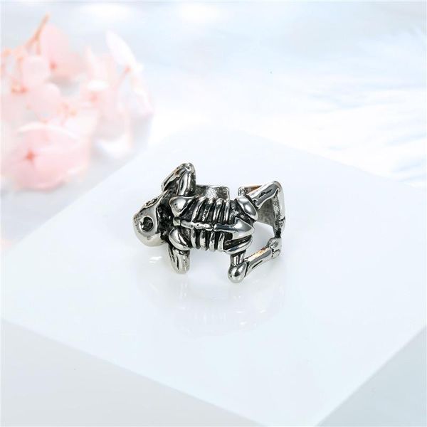 

1pair punk vintage металлический цвет скелет открытое кольцо женщины мужчины личность хип хоп круглый череп кольцо анильо партия ювелирные и, Bronze;silver