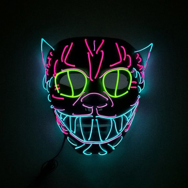 

el party led wire halloween elvis style glowing black masquerade birthday mask carnival cosplay masks hh7-1751
