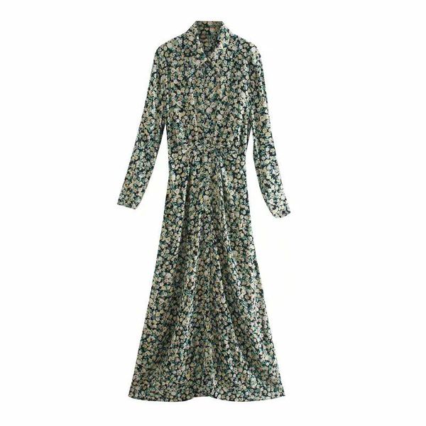 

2021 new autumn winter women printed dress collared long sleeves long midi dress elegant casual vestidos femme robe, Black;gray