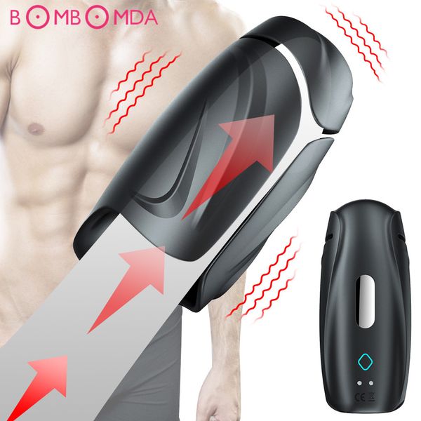 Blowjob Penis Delay Treinador Masculino Masturbator Vibrador Automático Oral Clímax Sexo Glans Estimular Massager Sexo Brinquedos para Homens Presente Y201118