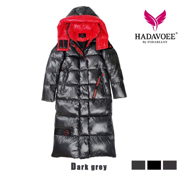 

hadavoe2020 coat jacket winter women's hooded warm parkas hight quality female new winter collection fashionable warm coat c1204, Black