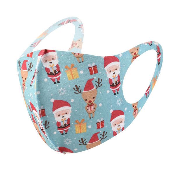 

silk snowman 2020 santa ice mask christmas printed designer face masks men women kids black red 3d dust-proof haze