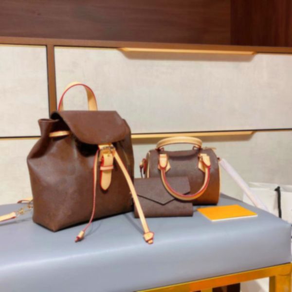 

three-piece set leather backpack mini backpack casual backpacks handbag mini clutch totes bags crossbody bag tote shoulder bags wallets