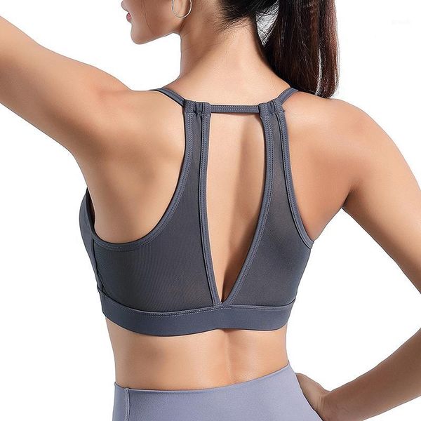 

gym clothing push up sports bra with padded for workout back hollowing out solid breathable wear1, White;black